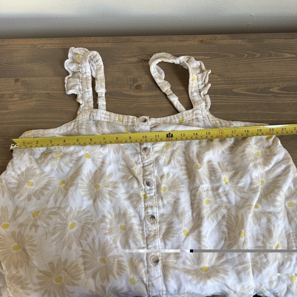 Torrid Women's 0 Daisy Daydream Double Gauze Ruffle Button Front Tank‎ Top - Picture 7 of 8